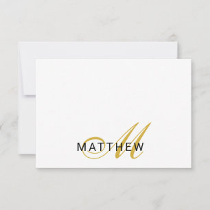 Script Monogram Gold Black Card