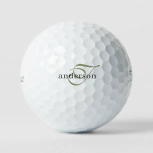 Script Monogram Initial Custom Last Name Titleist Golf Balls