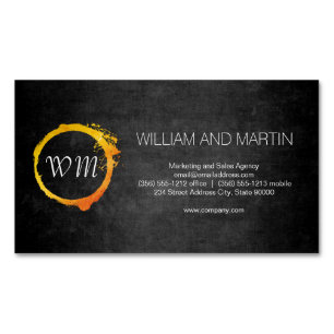 Script Monogram Magnetic Business Card