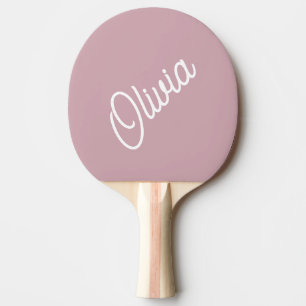 Script monogram, mauve ping pong paddle