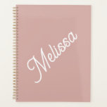 Script monogram, modern blush pink planner<br><div class="desc">Large script typography makes a bold statement against the blush pink background. Simple yet elegant, it's a personal gift they'll love for birthday, Christmas, back to school, Mother's Day and more.</div>