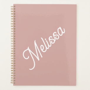 Script monogram, modern blush pink planner