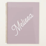 Script monogram, modern purple planner<br><div class="desc">Large script typography makes a bold statement against the mauve purple background. Simple yet elegant, it's a personal gift they'll love for birthday, Christmas, back to school and more.</div>