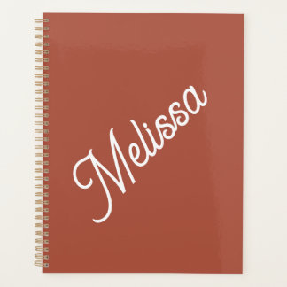Script monogram, modern terracotta colour planner