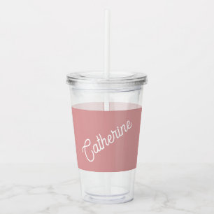 Script monogram, orchard pink acrylic tumbler