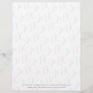 Script Monogram Pattern Professional Letterhead