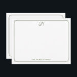 Script Monogram Pretty Family Stationery Green Card<br><div class="desc">This design features a thin double border with space for a pretty script monogram at the top and name/text at the bottom. Click the customise button if you would like to adjust the design elements and/or further modify the text! Variations of this design, additional colours, as well as coordinating products...</div>