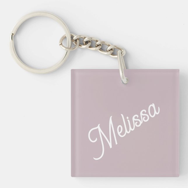 Script monogram, purple  key ring (Front)