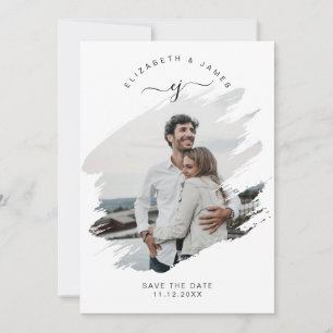 Script Monogram Simple Rustic Minimalist Wedding Save The Date
