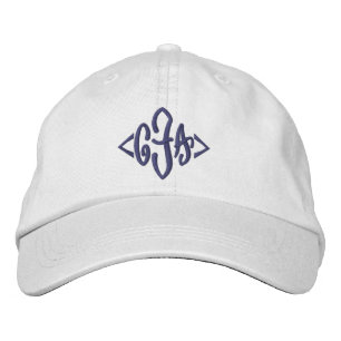 Script Monogram Three Initial Monogram Embroidered Hat