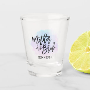 Script Mother of the Bride/Lilac Watercolor/Name Shot Glass
