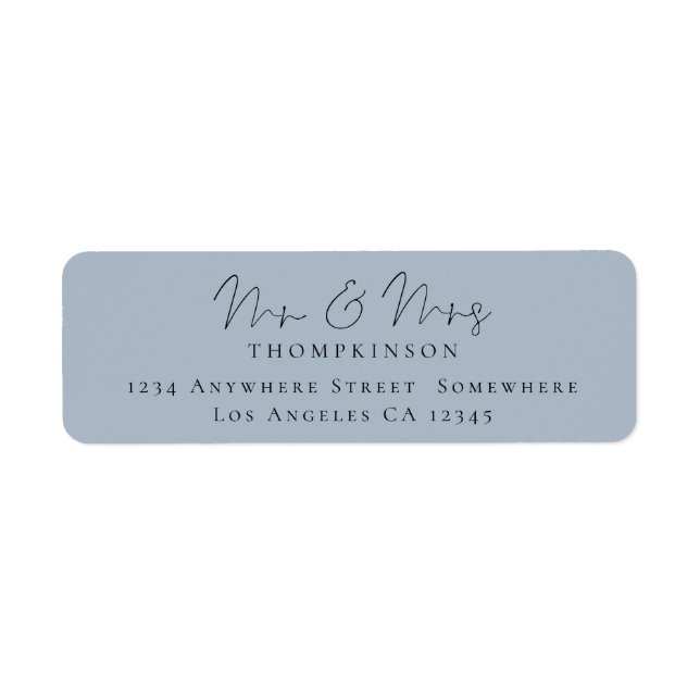 Script Mr and Mrs Dusty Blue  Return Name Address (Front)