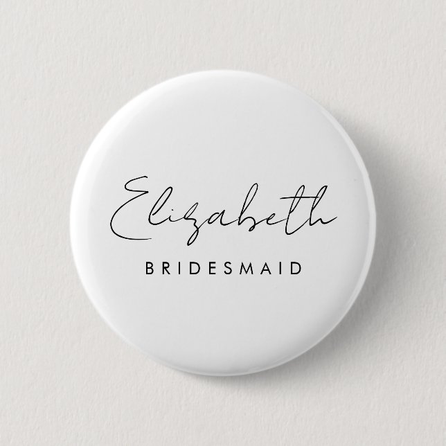 Script Name Bachelore Bridesmaid Womens Round 6 Cm Round Badge (Front)