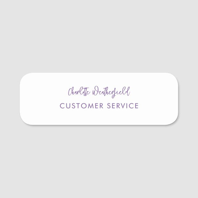 Script Name Business Employee Custom Name Tag (Front)
