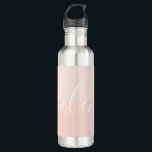 Script Name Chic Two-Toned Peach Personalised 710 Ml Water Bottle<br><div class="desc">Elegant and chic water bottle featuring a two-toned peach background with a custom name in a modern,  script font. Wonderful as a bridesmaid gift,  birthday gift,  teacher gift,  party favour and more.</div>