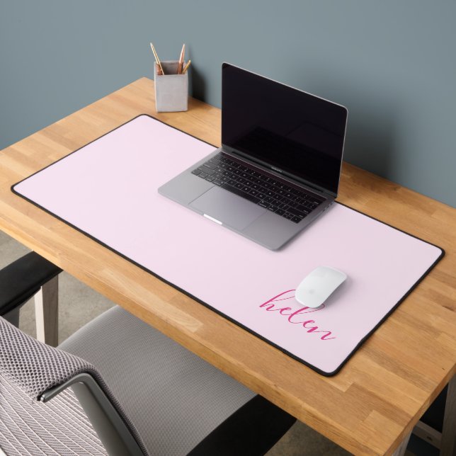 Script Name Classic Pink on Pink Personalised Desk Mat (Office 2)