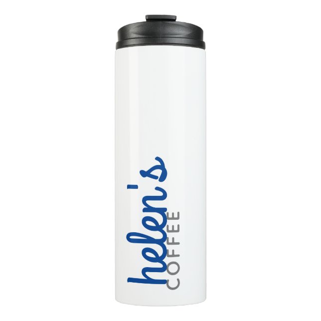 Script Name Coffee Tumbler Custom Gift Navy Blue (Front)