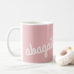Script Name Custom Gift Pink White Coffee Mug<br><div class="desc">Gift this custom custom script name mug to the coffee or tea lover in your life. Personalise the name and drink type. In pink and white. Makes a wonderful gift for graduation,  mother's day,  Christmas,  birthdays and bridesmaids. Part of a collection from Parcel Studios.</div>