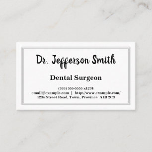 Script Name Dentist Business Card