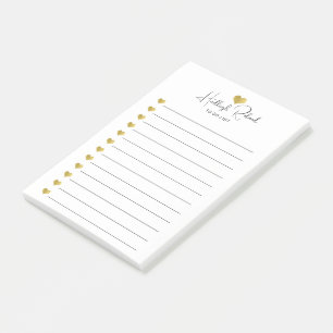 Script Name Gold Heart Monogram Post-it Notes