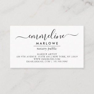 Script Name Makeup Artist Business Card