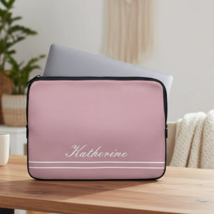 Script Name Minimalist Dusty Rose Laptop Sleeve