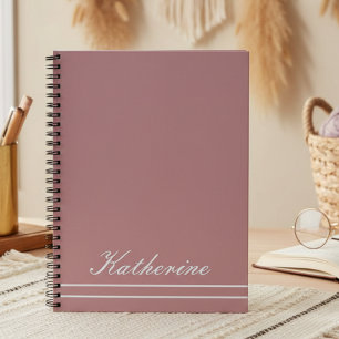 Script Name Minimalist Dusty Rose Notebook