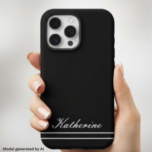 Script Name Minimalist Midnight Black iPhone 16 Pro Case