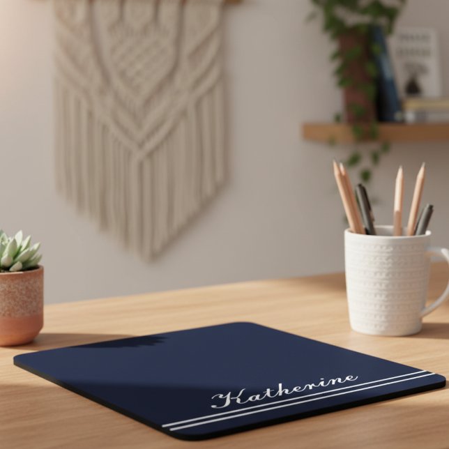 Script Name Minimalist Navy Blue Mouse Mat (Creator Uploaded)