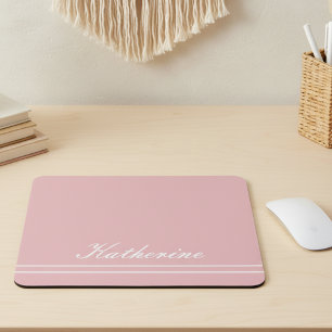 Script Name Minimalist Pink Mouse Mat