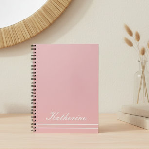 Script Name Minimalist Pink Notebook