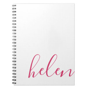 Script Name Modern Personalised in Pink Notebook