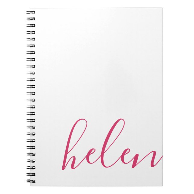 Script Name Modern Personalised in Pink Notebook (Front)
