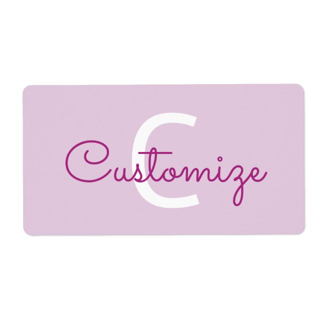 Script Name & Monogram | Magenta & Light Purple (Front)