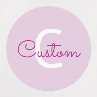 Script Name & Monogram | Magenta & Light Purple