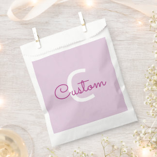 Script Name & Monogram | Magenta & Light Purple Favour Bags