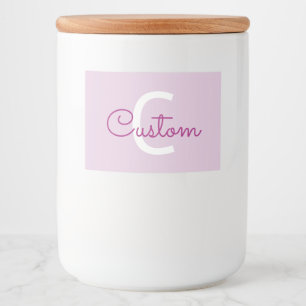 Script Name & Monogram   Magenta & Light Purple Food Label