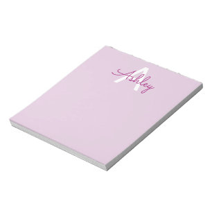 Script Name & Monogram   Magenta & Light Purple Notepad