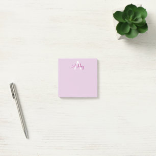 Script Name & Monogram Magenta & Light Purple Post-it Notes