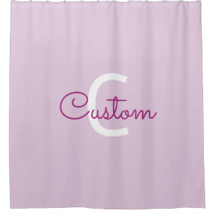 Script Name & Monogram Magenta & Light Purple Shower Curtain