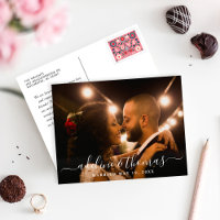 Script Name Monogram Wedding Thank You Photo