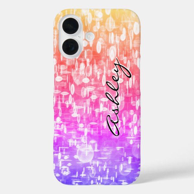 Script Name on Rainbow Sequins  Case-Mate iPhone Case (Back)