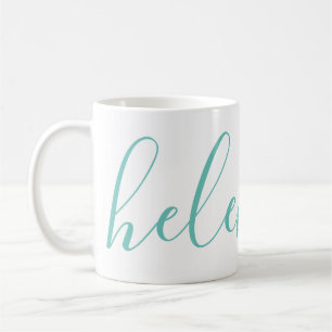 Script Name Personalised Custom Aqua Blue Mug 