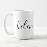 Script Name Personalised Gift Custom Black White Coffee Mug<br><div class="desc">A gorgeous water bottle featuring a custom name in a modern,  elegant script font. In black and white. Wonderful as a Mother's Day,  holiday,  birthday,  housewarming or bridesmaid gift.</div>