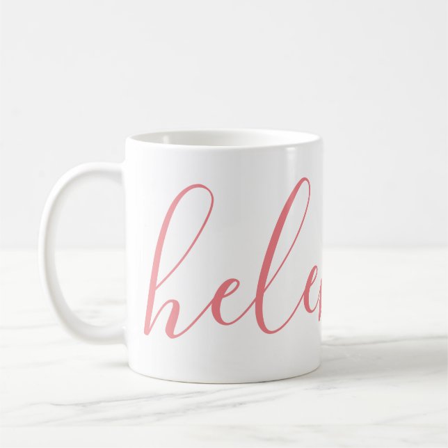 Script Name Personalised Gift Custom Pink Mug  (Left)
