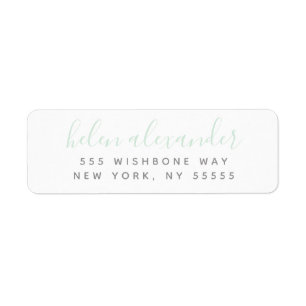 Script Name Personalised Mint Green Address
