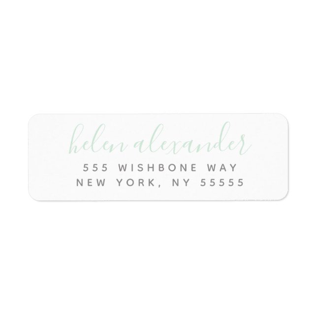 Script Name Personalised Mint Green Address (Front)