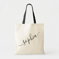 Script Name Personalised Modern Simple Tote Bag