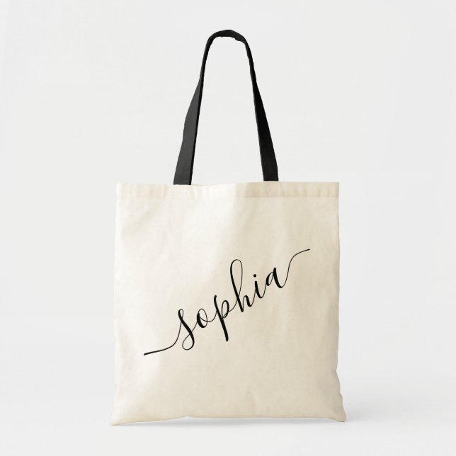 Script Name Personalised Modern Simple Tote Bag (Front)