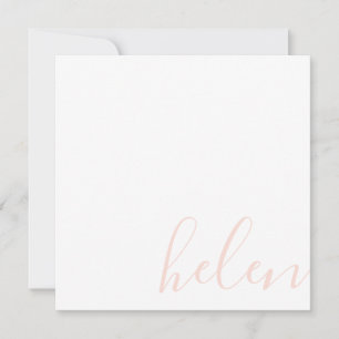 Script Name Personalised Pastel Peach Card